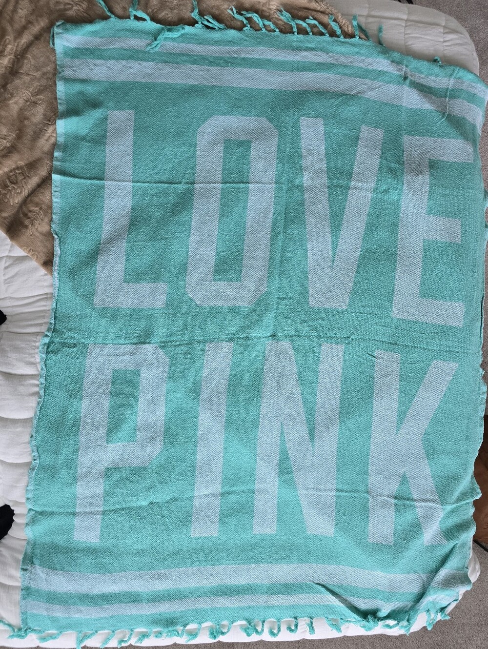 PINK Victoria's Secret Aqua LOVE PINK Beach Towel